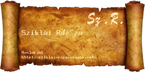 Sziklai Róza névjegykártya
